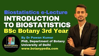 Introduction to Biostatistics  Lecture Series  BSc Botany [upl. by Henning]