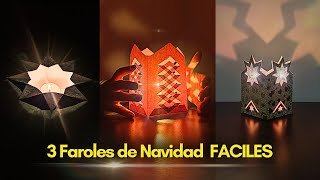 🎄 FAROLES NAVIDEÑOS DIY 3 Ideas SORPRENDENTES y FÁCILES 🌟 para el Día de las Velitas 🕯️ [upl. by Eralc]