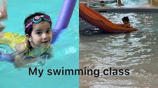 Khadija Started learning swim  Swimming class kidslearning kidsvideo kids [upl. by Etnahs27]