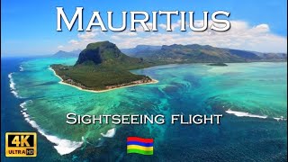 Mauritius Underwater waterfallsightseeing flight 4K [upl. by Pare]