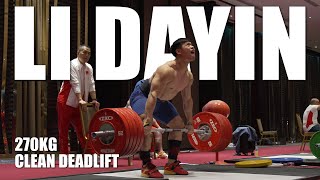 Li Dayin 270kg Clean Deadlift Session  2023 Grand Prix II [upl. by Rebane]