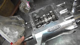 101 197084 4speed revtech shovelhead transmission rebuild 74quot 80 ratchet top harley tatro machine [upl. by Rie]