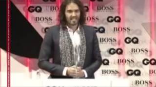 Russell Brands Nazi Uniform Comments Get Him Kicked Out of GQ Awards [upl. by Gerbold971]