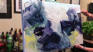 Abstract Painting Techniques using Acrylics Timelapsed Demonstration [upl. by Nylirret]