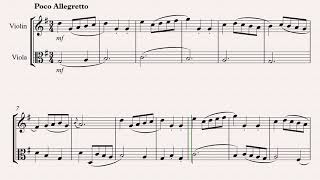 Score Minuet in G Bach  Violin and Viola duet [upl. by Corsetti58]