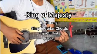 King of Majesty by Hillsong  Simple Guitar Chords Tutorial with lyrics key of G [upl. by Lammaj194]