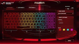 Asus Strix Rog How To Change Keyboard Colour RGB Settings  ROG Aura Core [upl. by Tail]