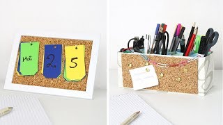 3 DIY Ideen für deinen Schreibtisch  Stiftehalter Kalender Mauspad [upl. by Gow]