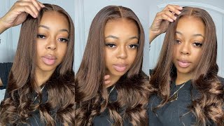 OMGSo GivingFlawless 8x5 Pre Plucked Silky Straight Brown Color Wig Install amp Styling FT QT HAIR [upl. by Doggett]