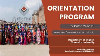 Department of English Varendra University Orientation Program 2021 batch 24 25 26 27 28 [upl. by Cornelia60]