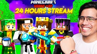 24 Hrs MINECRAFT HARDCORE IRL MARATHON STREAM [upl. by Nnaeitak]