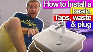 WASH BASIN INSTALL  Taps Plug and Waste pipe [upl. by Ahseinat730]