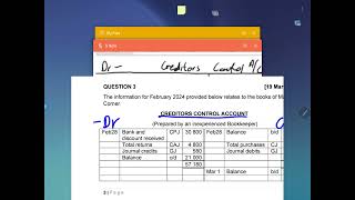 Reconciling Creditors control account with the total of the creditors’ list  Test 2 [upl. by Fleece908]