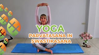 Yoga for beginners  Parvatasana in Swastikasana step by step instruction [upl. by Atteiram]