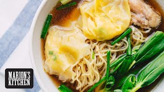 Wonton Chicken Noodle Soup  Marions Kitchen [upl. by Poucher]