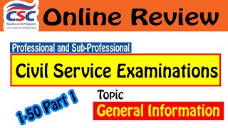 Civil Service Exam Reviewer General Information Part 1 2024 [upl. by Egas]