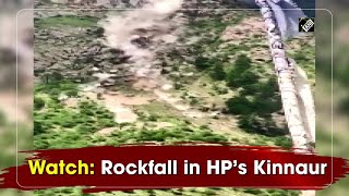 Watch Rockfall in HP’s Kinnaur [upl. by Cired]