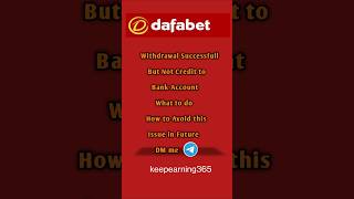 Dafabet Withdrawal Successfull but not Credit to Bank what to do  How to Do  Dafa Issues Solution [upl. by Haydon]