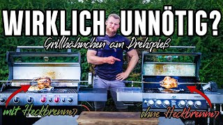 Grillhähnchen MIT Heckbrenner VS OHNE Backburner Drehspieß Hähnchen vom Gasgrill im Test [upl. by Aron813]