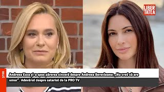 Andreea Esca șia spus părerea sinceră despre Andreea Berecleanu Libertatea [upl. by Faina]