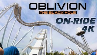 Oblivion the black hole roller coaster Onride  4K UHD Pov in Gardaland 2024 [upl. by Nirac]