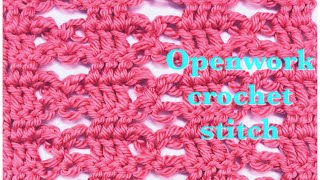 Fast and easy openwork Solomons Knot crochet stitch 96 [upl. by Nifares]