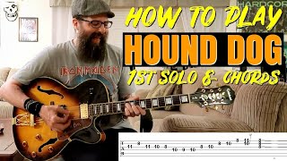 Elvis Presley  Hound Dog Guitar Lesson 1st solo  chords [upl. by Stortz]