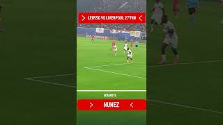 Nunez nets the winner as Liverpool edges RB Leipzig 10 in the Champions League 202425 shorts [upl. by Crow]