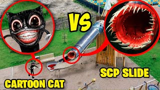 SCP SLIDE vs CARTOON CAT Bruno CARNIVOROUS SLIDE SCP la mangé [upl. by Elram]