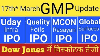 Global Surfaces IPO  MCON Rasayan IPO  IPO News Latest  Global Surface IPO GMP Quality Foils IPO [upl. by Avlis]