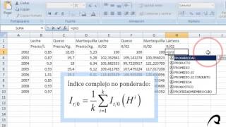 Práctica  Números Índice  0203  Índices complejos no ponderados [upl. by Emerej]