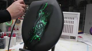 Airbrush Tutorial Musik Note Design Videoanleitung Step by Step WCSitz  Toilet Seat [upl. by Mcspadden]