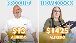 1425 vs 13 Fettuccine Alfredo Pro Chef amp Home Cook Swap Ingredients  Epicurious [upl. by Adiaroz]