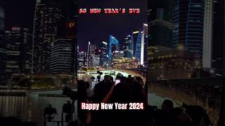 🇸🇬 New Year’s Eve  Welcome 2024 singapore fireworks sgcountdown [upl. by Calvina]