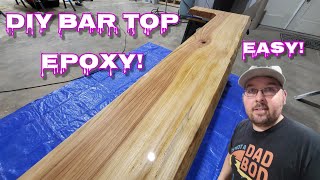 DIY Epoxy Bar Top Stunning Results Super Easy [upl. by Anais]