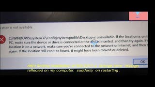 WorkAround MS Windows 10c\Windows\System32\config\systemprofile\Desktop is unavailable [upl. by Kempe]