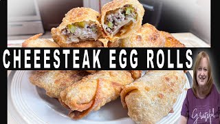 Philly CHEESESTEAK EGG ROLLS Recipe [upl. by Reyotal]