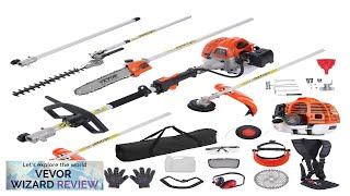 VEVOR 43CC 6in1 MultiFunctional Trimming Tools Gas Hedge Trimmer Weed Eater String Review [upl. by Aicinad888]