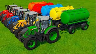 JOHN DEERE vs FENDT vs CLAAS vs VALTRA vs MCCORMICK TRACTORS BATTLE  Farming Simulator 22 [upl. by Phila]