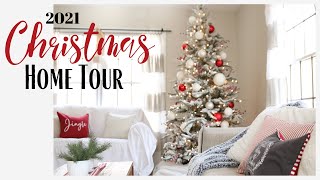 Christmas Home Tour 2021  White Cottage Christmas  Christmas Home Decor [upl. by Lori719]