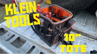 Klein Tools  Tradesman Pro 10” Tote  Electricians Tool Bag Review [upl. by Hegarty]