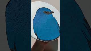 Verditer flycatcher birds handmade contemporaryart art blue painting [upl. by Baalman952]