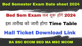 bed sem exam time table declared 2024JNVU bed exam date sheet 2024JNVU exam time table declared [upl. by Ennahtur]