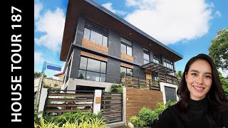 House Tour 187 • Exploring A Striking Industrial Ultramodern Home in Filinvest Heights • Presello [upl. by Romilly]