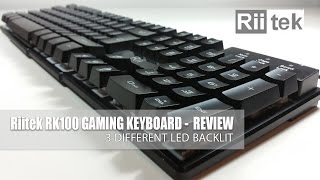 Rii RK100 Gaming Keyboard 3 LED backlit  Review [upl. by Romaine746]