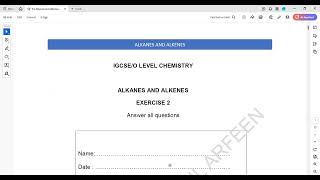 Exercise 2 Alkanes and Alkenes Structure 4 to 6 Cambridge IGCSE O level Chemistry Lesson 65 part e [upl. by Felix]