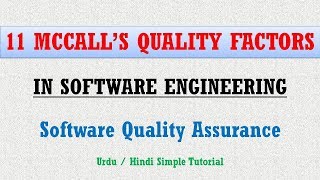 Mccalls model for software quality  Mcalls quality factors in quality assurance [upl. by Anneg]