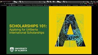 University of Alberta International Scholarships and Awards Workshop Winter 2023 [upl. by Binah975]