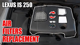 Detailed Cabin And Engine Air Filters Replacement  Lexus IS250 20052013 [upl. by Esadnac]