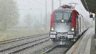 Aprilwetter und Umleiter im Bahnhof Holzkirchen  Bayern [upl. by Nomad339]